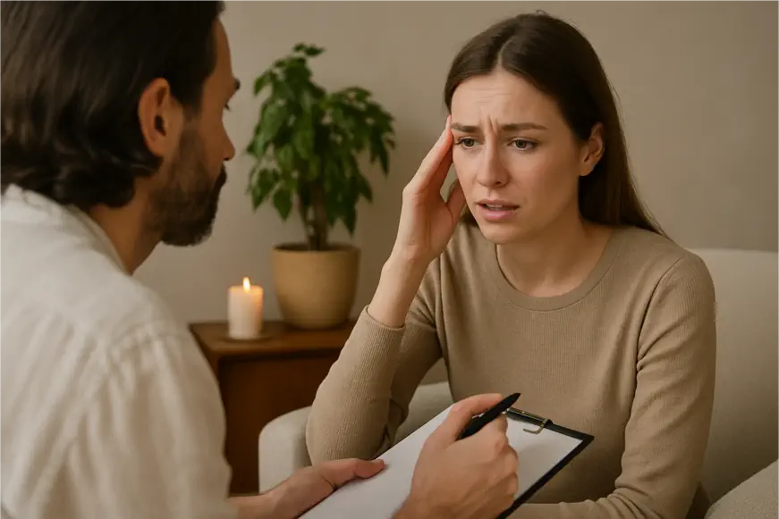 Male holistic therapist offering empathic support during a healing session in Chiang Mai