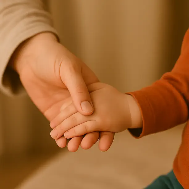 Adult gently holding a child's hand symbolizing emotional healing and connection through Inner Child Therapy in Chiang Mai