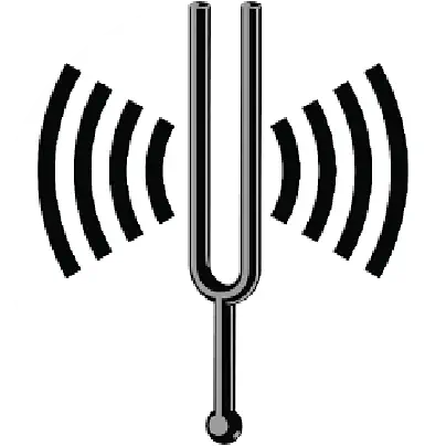 Tuning fork with sound waves — symbolizing emotional resonance and intuitive clarity