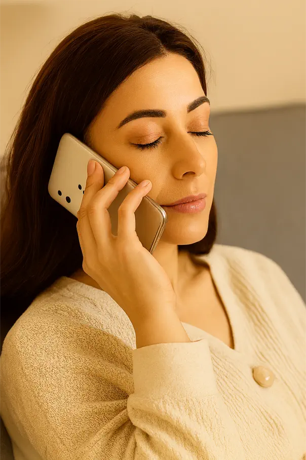 Woman having a 15-minute consultation call for healing in Chiang Mai