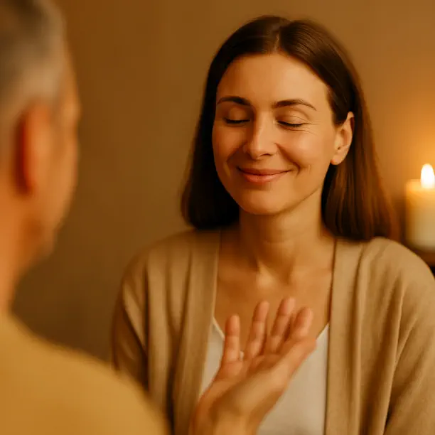 Client expressing gratitude after a healing session — real story of emotional transformation in Chiang Mai