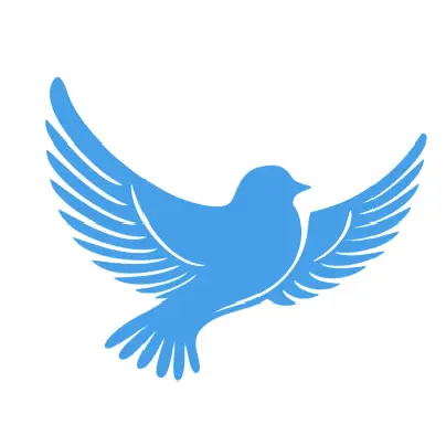 Blue dove in flight — representing emotional freedom, calmness, and inner peace
